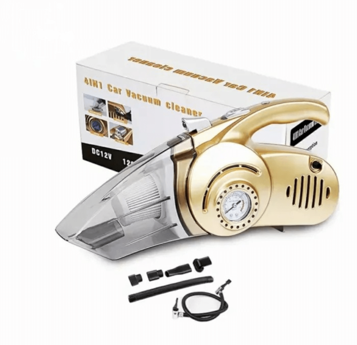 Aspiradora De Carro 4 En 1 Integrado Linterna Y Compresor - Camva Store
