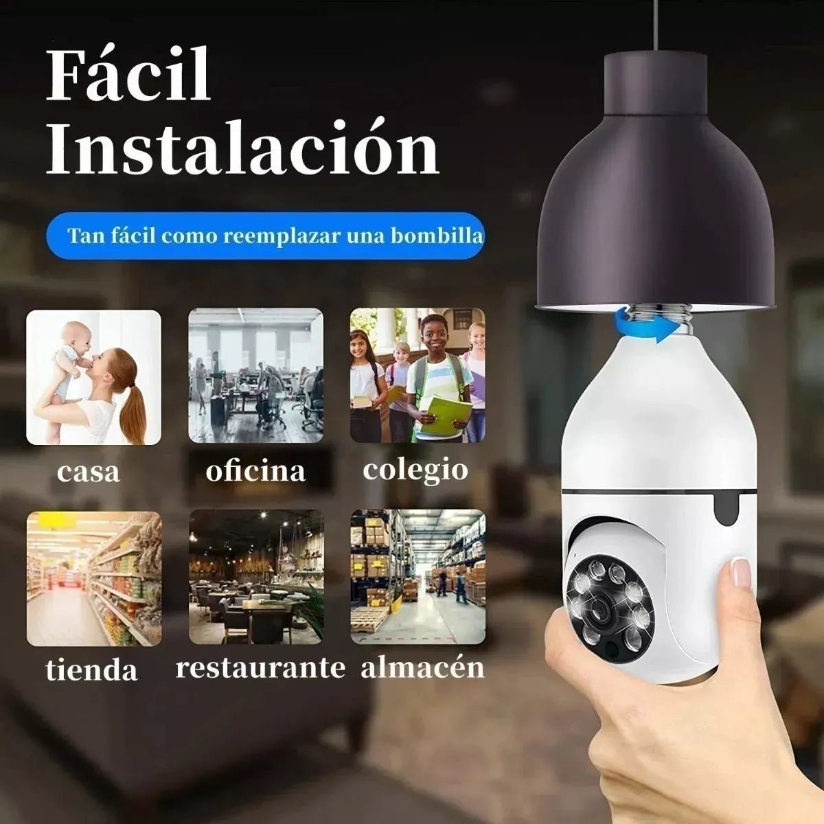 Camara Robotica Wifi Ip Bombillo Full Hd Seguridad 24/7 - Camva Store