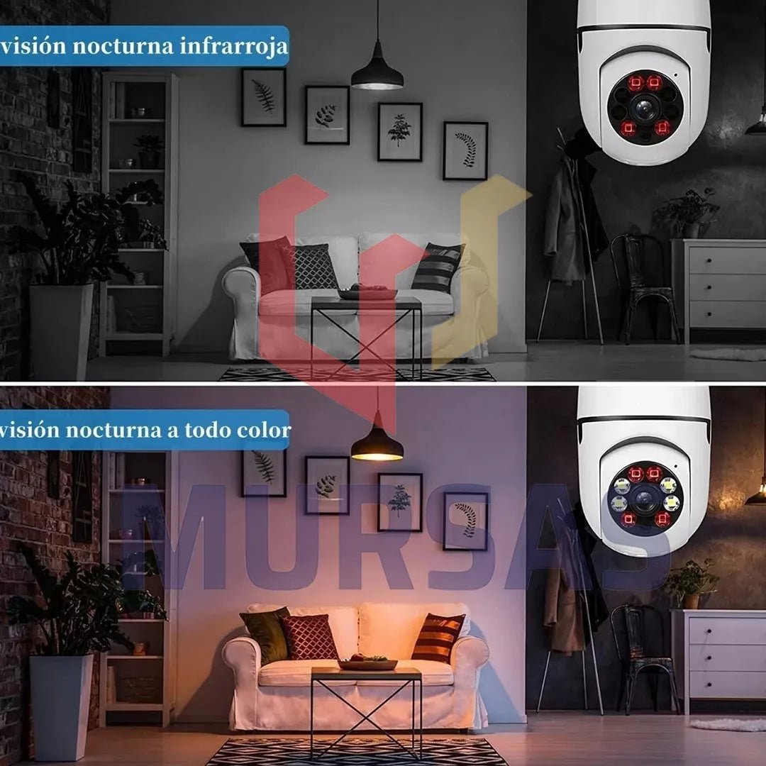 Camara Robotica Wifi Ip Bombillo Full Hd Seguridad 24/7 - Camva Store