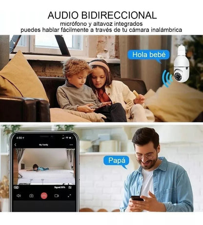 Camara Robotica Wifi Ip Bombillo Full Hd Seguridad 24/7 - Camva Store