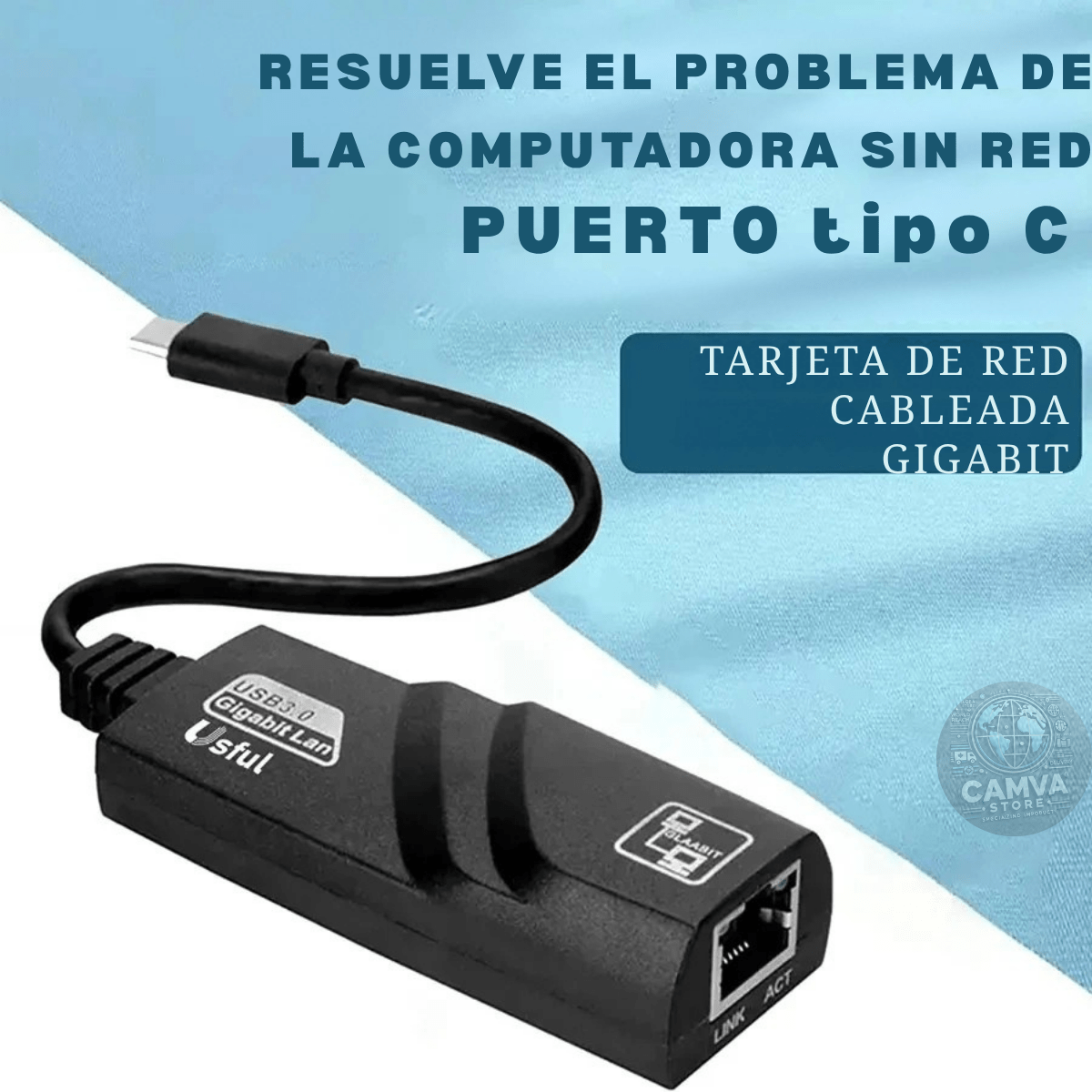 Hub Adaptador Tipo C A Lan 3.0 Internet + Velocidad - Camva Store