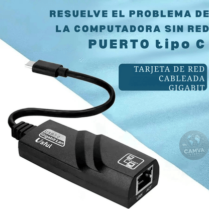 Hub Adaptador Tipo C A Lan 3.0 Internet + Velocidad - Camva Store