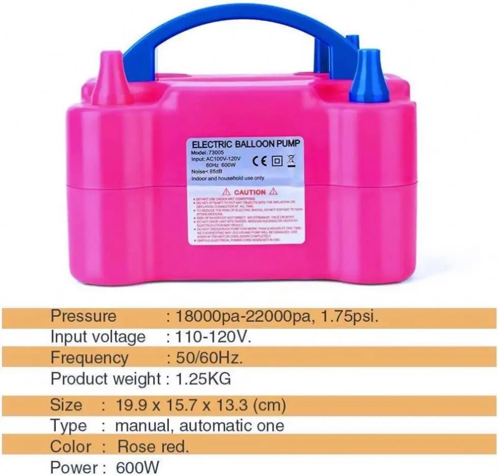Inflador Globos Eléctrico Doble Boquilla Bomba 600w 110V/220V - Camva Store