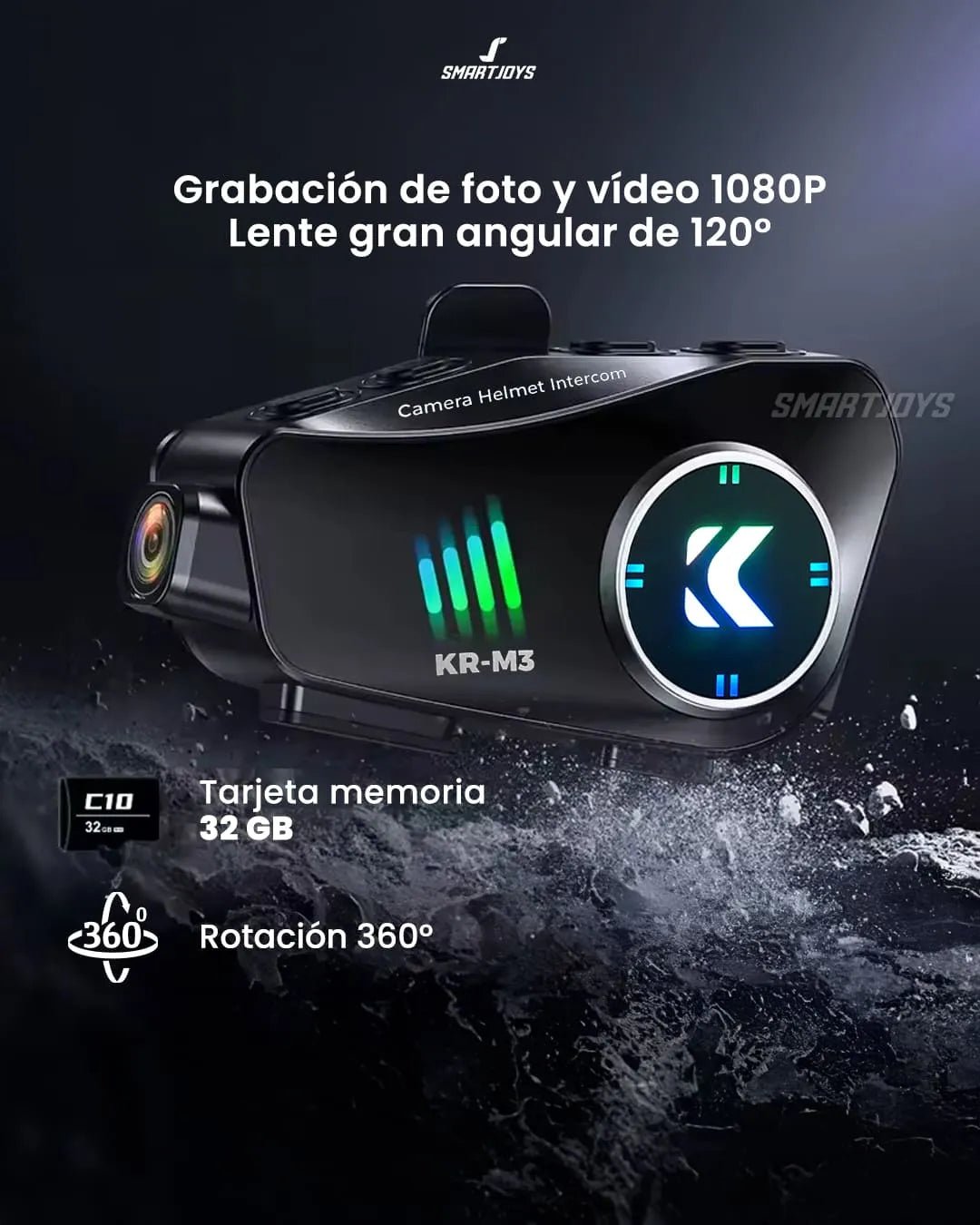 Intercomunicador Cámara HD Casco De Moto KR - M3 Impermeable - Camva Store