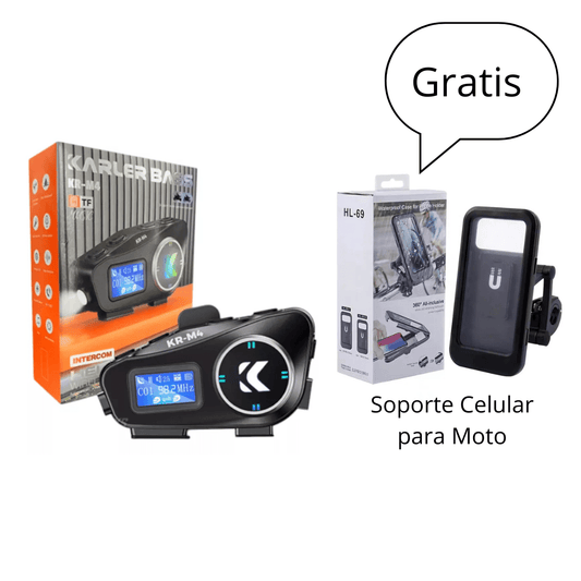 Intercomunicador Pantalla LCD KR - M4 Bluetooth Resistente al Agua Moto - Camva Store