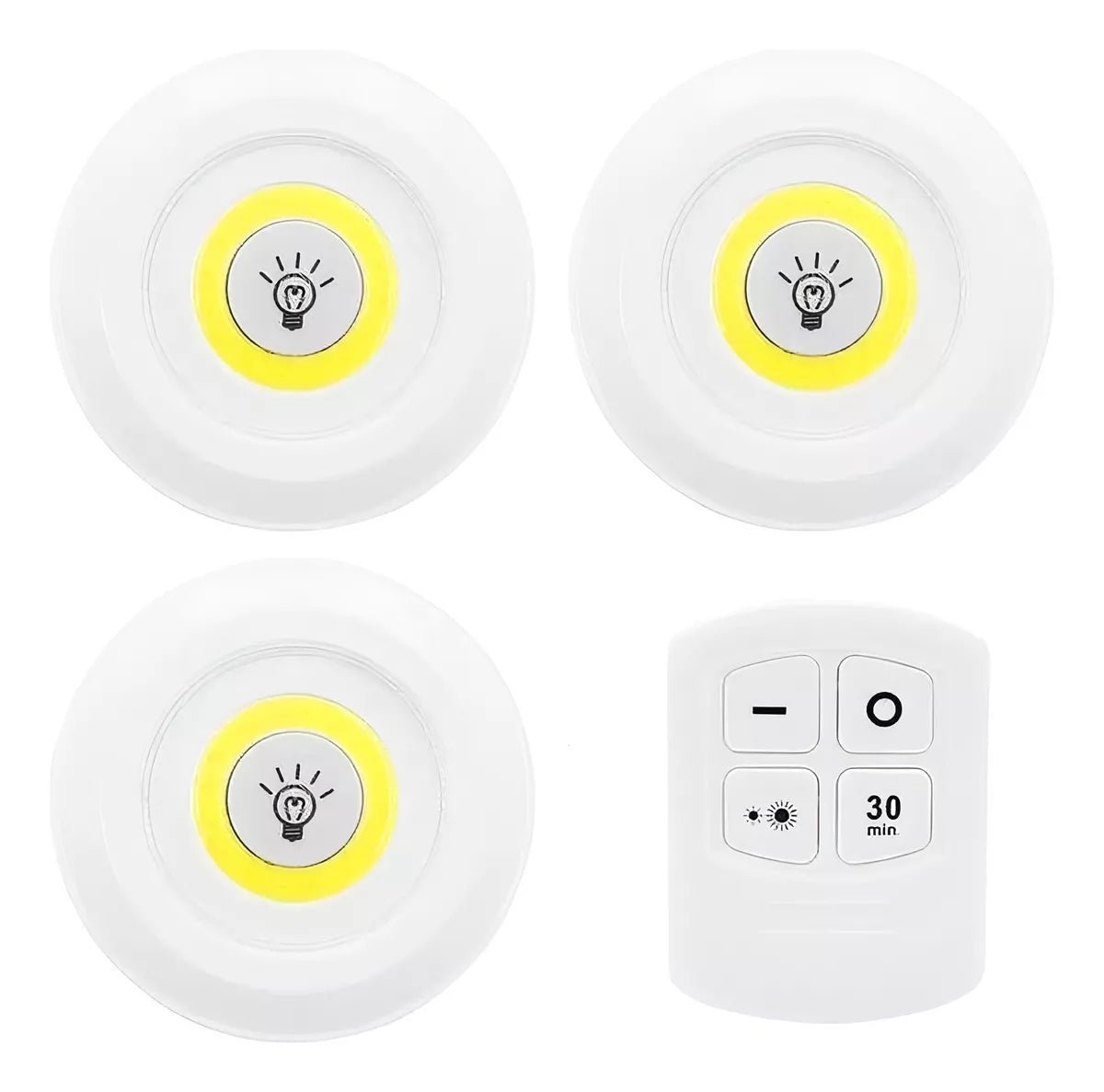 Juego Bombilla X3 Luces Led Inalámbrica Con Control De Mando - Camva Store