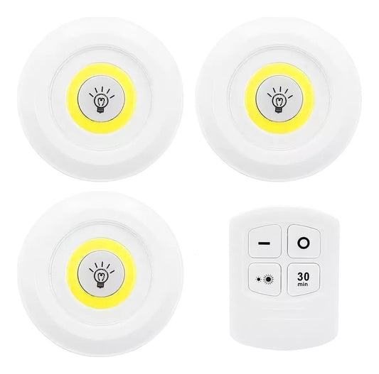 Juego Bombilla X3 Luces Led Inalámbrica Con Control De Mando - Camva Store