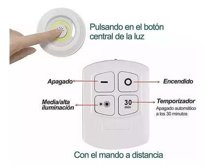 Juego Bombilla X3 Luces Led Inalámbrica Con Control De Mando - Camva Store