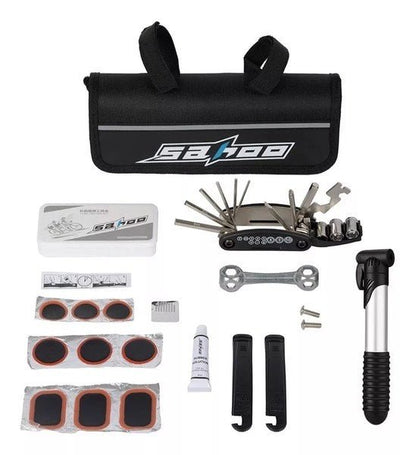Kit Herramienta Despinche Bicicleta Inflador Parches Premium - Camva Store