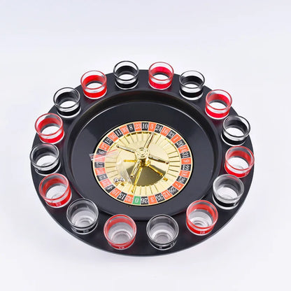 Juego De Mesa Ruleta Shots Drinker 16 Vasos De Cristal para reuniones y fiestas