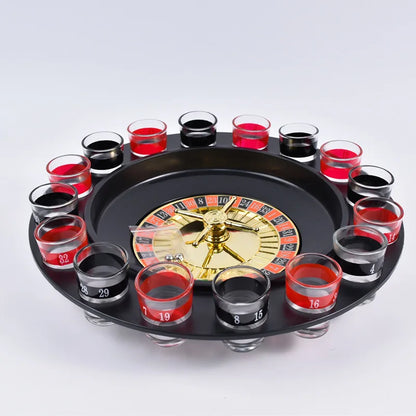 Juego De Mesa Ruleta Shots Drinker 16 Vasos De Cristal para reuniones y fiestas