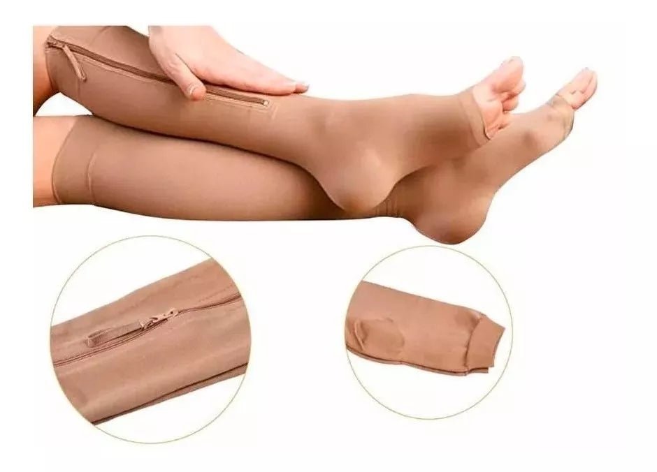 Medias de Compresión Anti - Varices con Cremallera – Mejora tu Circulación y Bienestar - Camva Store