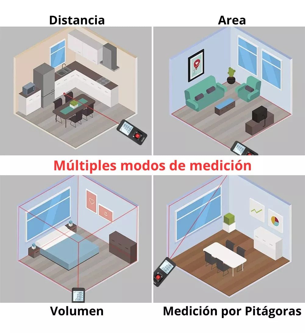 Metro Laser Digital Herramientas Medidor Recargable 50 Metros - Camva Store
