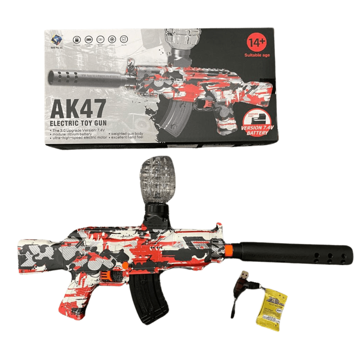 Pistola Bolas Gel Automática Orbis Hidrogel Juguete Ak47 - Camva Store