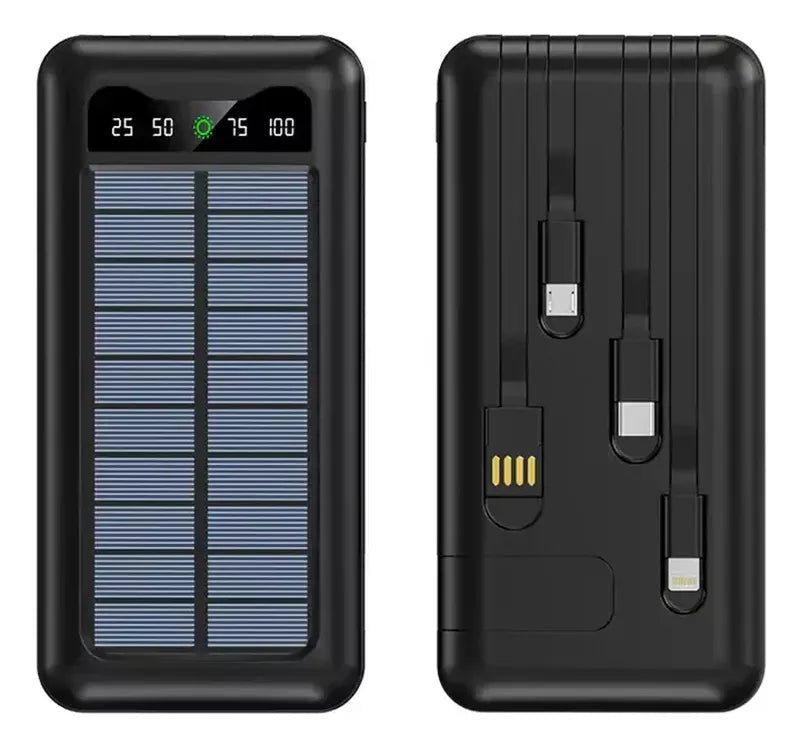 Power Bank Batería Portátil 20.000mah Carga Solar con 4 Conectores - Camva Store