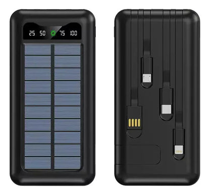 Power Bank Batería Portátil 20.000mah Carga Solar con 4 Conectores - Camva Store