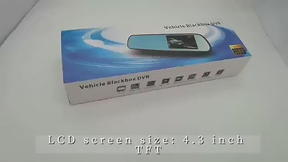 Espejo Retrovisor Doble Cámara Pantalla 4.3'' Full HD Carro
