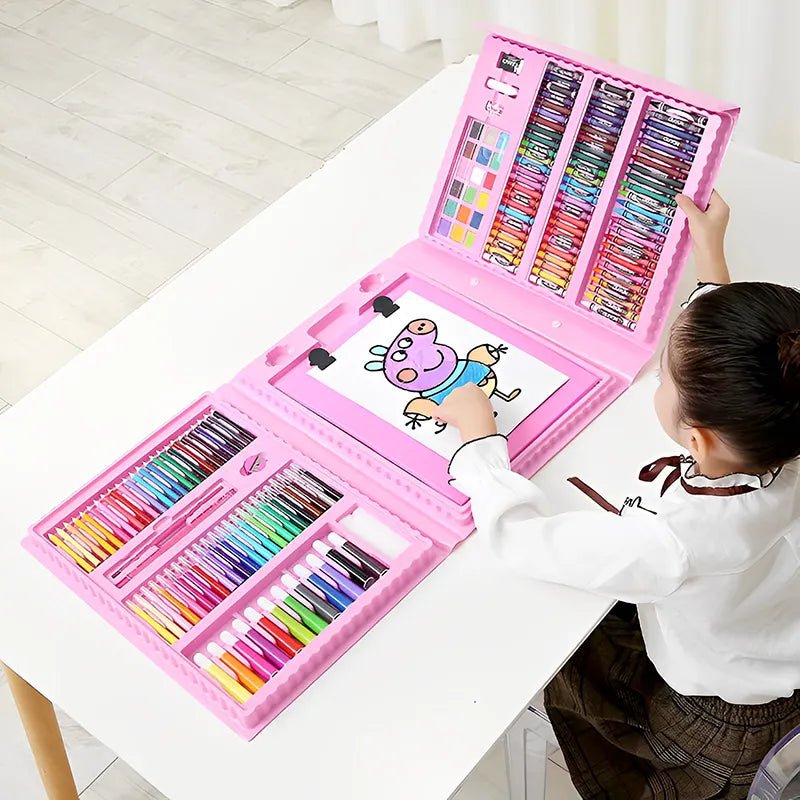 Set Kit Colores Juego Arte/Dibujo Creativo Infantil - 208 Pcs - Camva Store