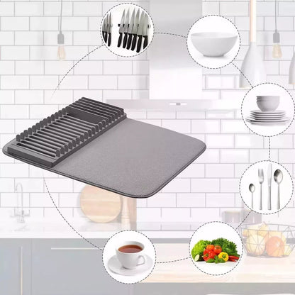 Tapete Secado Loza Soporte Platos Cubiertos Encimera Cocina - Camva Store