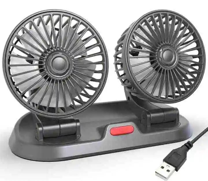 Ventilador Para Carro Doble Cabezal Ajustable De 360 Con 12v - Camva Store